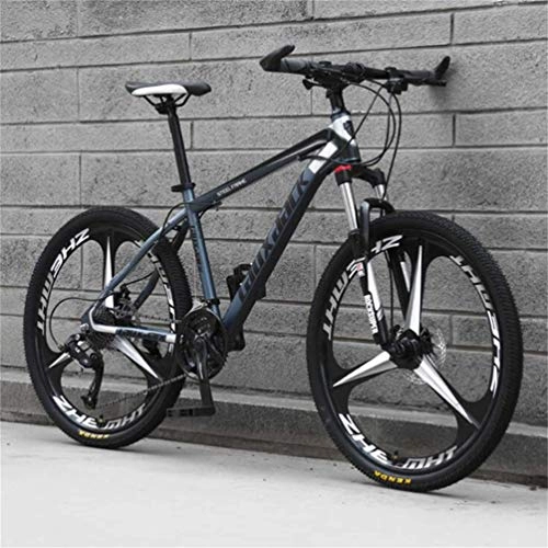 Folding Mountain Bike : YOUSR Off-road Variable Speed Mountain Bicycle, 26 Inch Riding Damping Mountain Bike Black Ash 21 speed