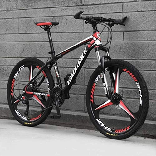 Folding Mountain Bike : YOUSR Off-road Variable Speed Mountain Bicycle, 26 Inch Riding Damping Mountain Bike Black Red 27 speed