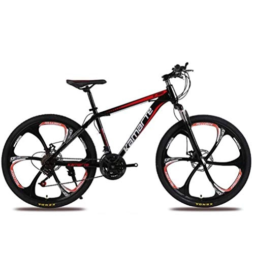 Folding Mountain Bike : YOUSR Unisex Mountain Bikes, 24 Inch Wheel City Road Bicycle Cycling Mens MTB Variable Speed Black Red 27 speed
