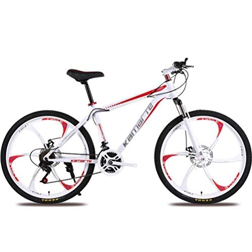 Folding Mountain Bike : YOUSR Unisex Mountain Bikes, 24 Inch Wheel City Road Bicycle Cycling Mens MTB Variable Speed White Red 27 speed