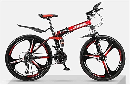 Folding Mountain Bike : YUHT Mountain Bikes, Folding bicycle 21 Speeds Lightweight Aluminium Alloy Frame Disc Brake Folding Bike