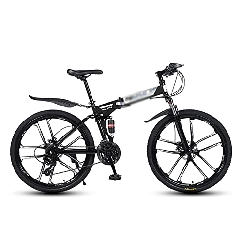 Folding Mountain Bike : YUNLILI Multi-purpose Folding Mountain Bike 21 Speed Bicycle 26 Inches Mens MTB Disc Brakes Bicycle For Adults Mens Womens (Color : Black, Size : 27 Speed)