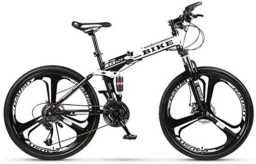 Folding Mountain Bike : YXIAOL Folding Mountain Bike 24 / 26 Inches, Bicycle with 3 Cutter Wheel, Double Front and Rear Suspension Systems, Easy To Carry Not Take Up Space, 24-stage shift-26inches