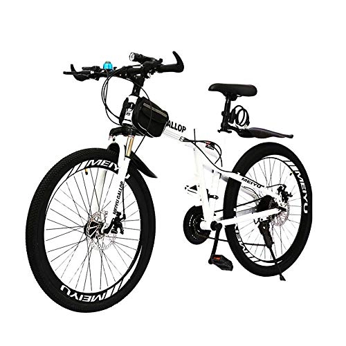 Folding Mountain Bike : YXWJ Mountain Bike For Men Women Road Bike (24-Speed, 27-Speed, 30-Speed) Dual Disc Brake Bicycle Folding Bikes Dual Suspension Frame And Suspension Fork All Terrain Mountain Bike