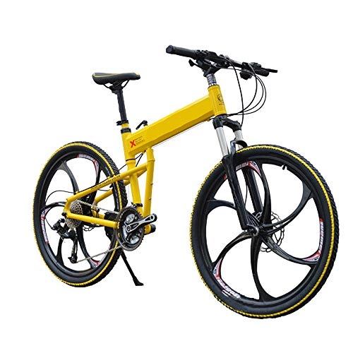 Folding Mountain Bike : YYD Folding mountain bike -27 speed oil brake one wheel, aluminum alloy portable mountain bike