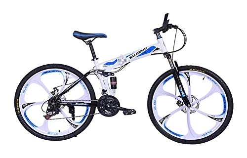 Folding Mountain Bike : YYF Folding Mountain Bike For Adult, Soft-tail Mountain Bicycle Lightweight Portable Bicycle Dual Disc Brake And Front Suspension Fork 26inch Wheels (Color : A)