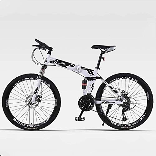 Folding Mountain Bike : YZ-YUAN Outdoor Sports Shock Speed Mountain Bike Bicycle Double Brake Folding Bike 24 / 26 Inch Wheel Dual Disc Brakes Men's Mountain Bike (21 / 24 / 27 / 30 Variable Speed) (Color : A-26in, Size : 21 speed