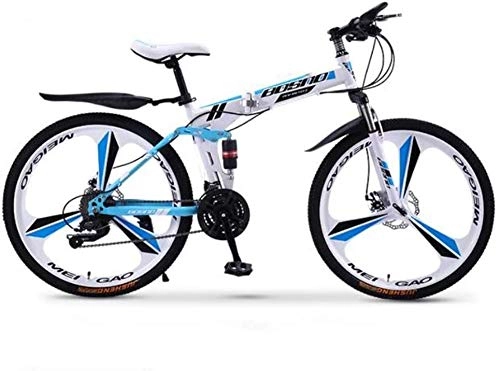 Folding Mountain Bike : YZPFSD Mountain Bike Folding Bikes, 27-Speed Double Disc Brake Full Suspension Anti-Slip, Off-Road Variable Speed Racing Bikes for Men And Women, Size:24 inch, Colour:C3 (Color : B1, Size : 26 inch)