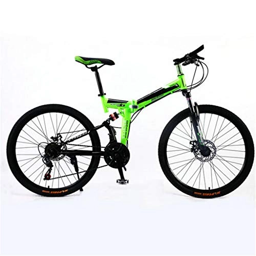 Folding Mountain Bike : Zhangxiaowei Mens Mountain Bike, Front Suspension, 21-Speed, 26-Inch Wheels, 17.5-Inch Aluminum Frame, Green, 21 speed