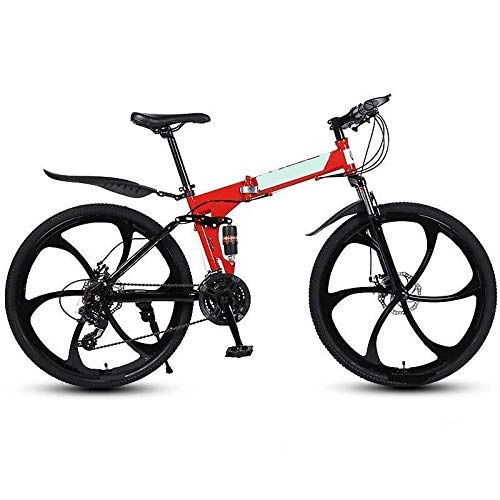 Folding Mountain Bike : ZJBKX Mountain Road Bike Shock Absorber Bicycle 24 Inch， Variable Speed Folding Student Car Adult Mens Bicycles Bycicle Bycycle for Men