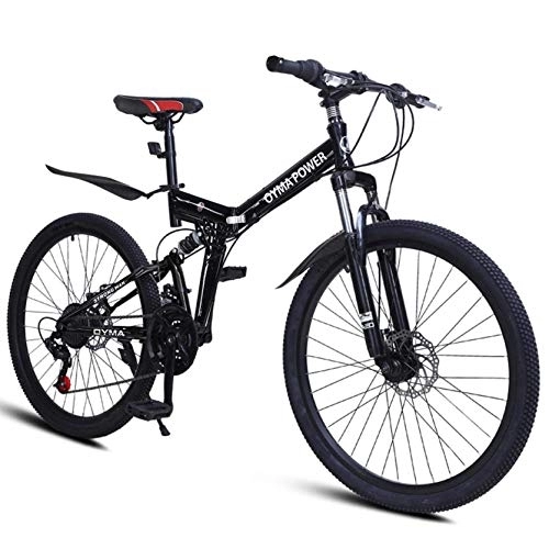 Folding Mountain Bike : ZSMLB Adult Road Bikes Mountain Bikes26 inch Folding Mountain Bike, 21 Speed Carbon Steel Mountain Bicycle for Adults, Non-Slip Bike, with Dual Suspension Frame and Disc Brake for Outdoor