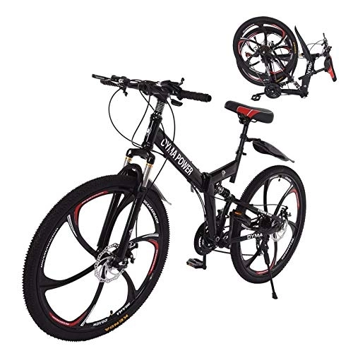 Folding Mountain Bike : ZSMLB Adult Road Bikes Mountain BikesFolding Mountain Bike for Man Women, 26in 21 Speed Outdoor Bicycle Full Suspension MTB Bikes, Carbon Steel Mountain Bicycle