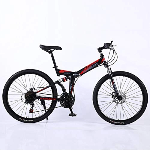 Folding Mountain Bike : zxcvb 24-Speed Adult Mountain Bike, 24 / 26 inch Wheels, Mountain Trail Bike High Carbon Steel Folding Outroad Bicycles, Bicycle Full Suspension MTB Gears Dual Disc Brakes Mountain Bicycle