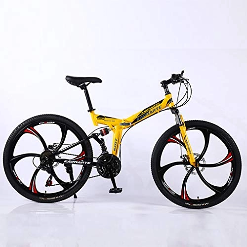 Folding Mountain Bike : zxcvb 26 Inch Men's Trail Bike High Carbon Steel Fork Suspension Mountain Bike with Disc Brakes, Folding Outroad Bicycles MTB, Multiple Colors, 21 / 24 / 27 Speed