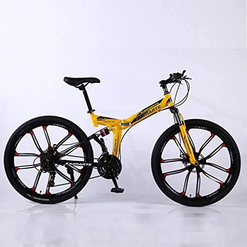 Folding Mountain Bike : zxcvb Bicycles Adults Folding Bike 24 / 26in Wheel 27 Speed, Portable Lightweight Mountain Bike for Men and Women，MTB Outroad Bicycles with Front Suspension Adjustable Seat