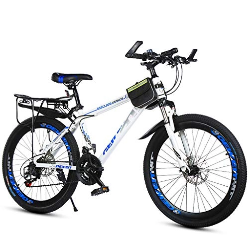 Mountain Bike : 20 Inches Front Suspension Double Disc Brake Off-Road Variable Speed Adult Mountain Bike, Blue
