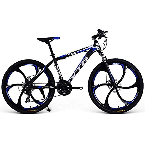 Mountain Bike : 21 / 24 / 27 / 30-speed 26-inch mountain bike-dual disc brakes-suitable for adult students off-road bike dark blue-21 Speed