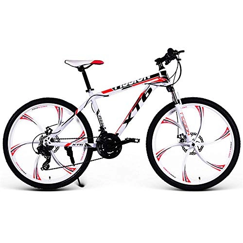 Mountain Bike : 21 / 24 / 27 / 30-speed 26-inch mountain bike-dual disc brakes-suitable for adult students off-road bike red-30 Speed