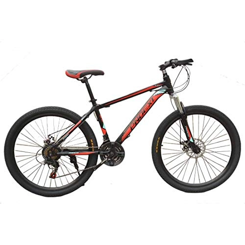 Mountain Bike : 21 Speed Bicycle 20 Inches(24 Inches, 26 Inches) Mens MTB Disc Brakes Mountain Bike, Red, 26 inches