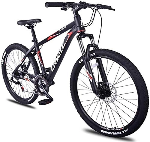 Mountain Bike : 21-Speed Mountain Bikes, 26 Inch Aluminum Frame Hardtail Mountain Bike, Kids Adult All Terrain Mountain Bike, Anti-Slip Bicycle, (Color : Red)