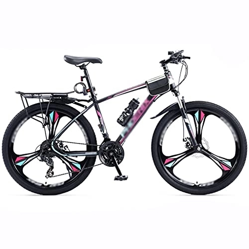 Mountain Bike : 24 / 26 / 27.5 Inch Variable Speed Bicycle, Off-road Mountain Bike Bicycle Bicycle Adult Student(Color:Three knife wheels-blue and purple)