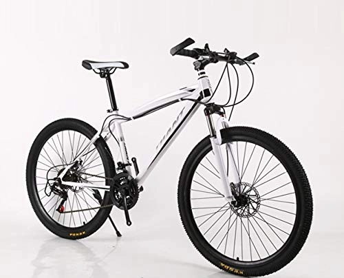 Mountain Bike : 24 / 26 inch mountain bike mtb with disc brake bicycle for men women, 21 / 24 / 27 / 30 speeds shimano drive (Color : White, Size : 26inch 24 Speed)