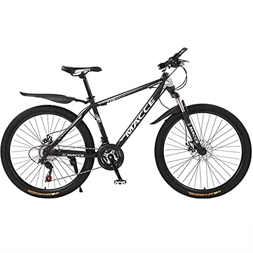 Mountain Bike : 24 / 26 Inch Mountain Bikes, 21-27 Speed Suspension Fork MTB, Steel Frame Road Bicycle with Dual Disc Brake for Men and Women