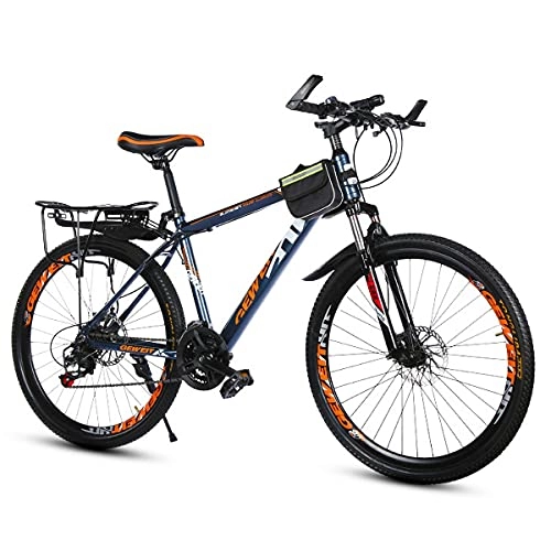 Mountain Bike : 24 26-Inch Outroad Mountain Bike 24 Speed Double Disc Brake Bicycle Suspension Fork Rear Anti-Slip Bike For Adult Or Teens
