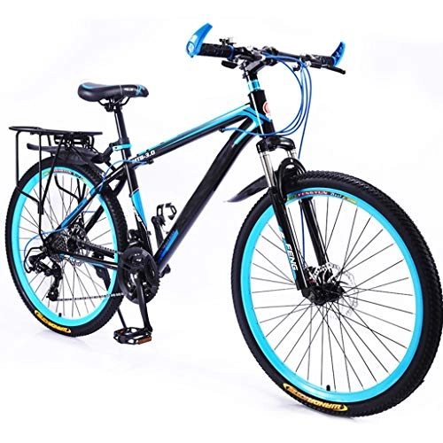 Mountain Bike : 24 / 26" Mountain Bikes 21 / 24 / 27 / 30 Speed Bicycle for Men and Women, Country Gearshift Bicycle, Adult MTB with Front Suspension, High-carbon Steel Frame (Color : A-24in, Size : 30speed)