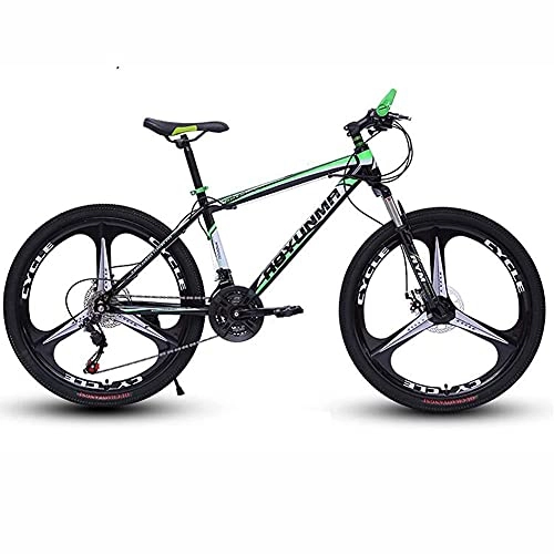 Mountain Bike : 24 / 26inch Mountain Bikes for Adult Men Women Road Bicycle Suspension Forks and Disc Brakes 21-30 Speeds Optional Multi-Color (Color : White Size : 26inch / 30Speed) (Green 24inch / 24Speed)