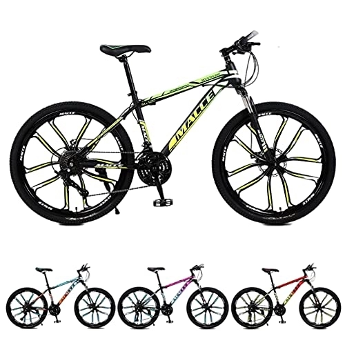Mountain Bike : 24 / 26inch Mountain Bikes for Men and Women, 21-30 Speed Adult Road Bicycle, Disc Brakes, Suspension Fork, Steel Gradient Frame