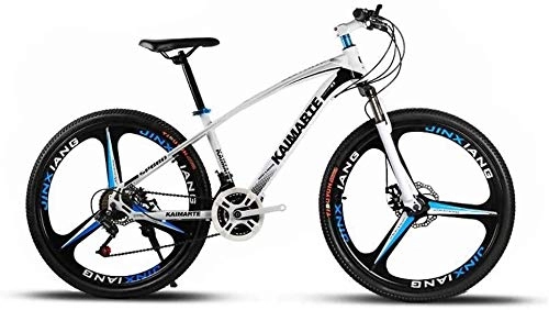 Mountain Bike : 24 Inch Adult Mountain Bike, Double Disc Brake Bikes, Beach Snowmobile Bicycle, Upgrade High-Carbon Steel Frame, Aluminum Alloy Wheels (Color : White, Size : 21 speed)