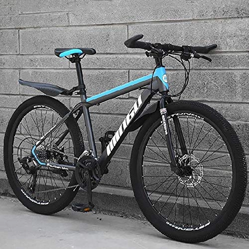 Mountain Bike : 24 Inch Men's Hardtail Mountain Bike, 21-speed Geared Bicycle With Dual Disc Brakes & Fork Suspension Fat Tire Bike Sport Bike