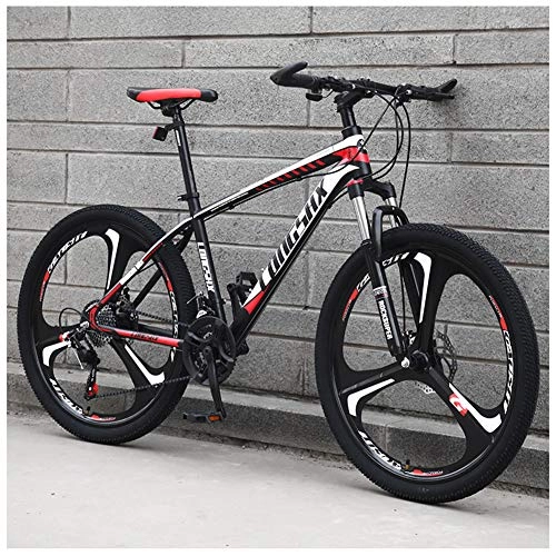 Mountain Bike : 24 Inch Mountain Bikes High-Carbon Steel Hardtail Mountain Bike 21 / 24 / 27 / 30 Speed Gearshift Fork Front Suspension Mechanical Disc Brakes Suitable for Boys And Girls, Height 150-170CM, 27 speed, M