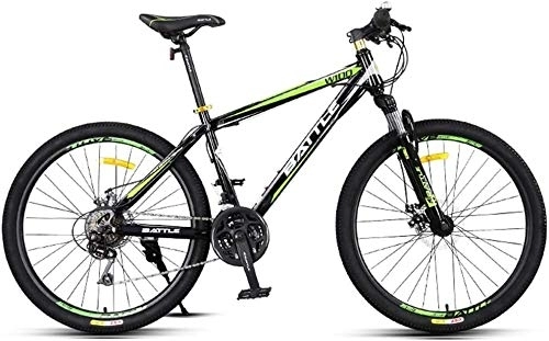 Mountain Bike : 24-Speed Mountain Bikes, 26 Inch Adult High-carbon Steel Frame Hardtail Bicycle, Men's All Terrain Mountain Bike, Anti-Slip Bikes (Color : Green)