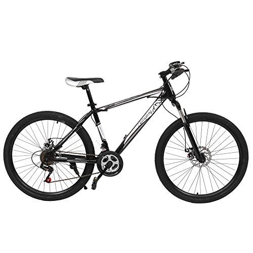 Mountain Bike : 26-Inch 21-Speed Olympic Mountain Bike For Teens and Adults Black White