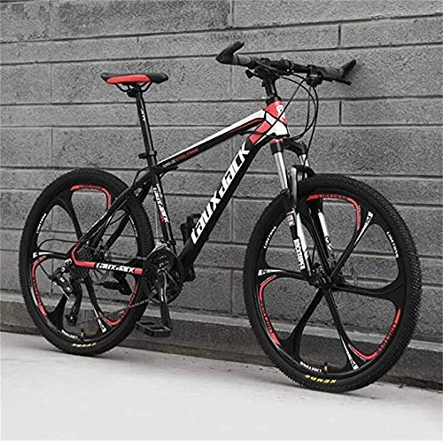 Mountain Bike : 26 Inch Adult Mountain Bike Double Disc Brake Off-Road Speed Bicycle Men and Women (Color : Black ash, Size : 24 Speed), Red, 30 speed 24 inches