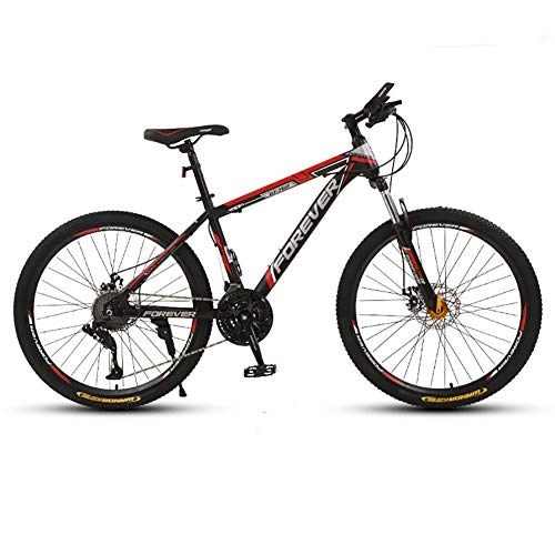 Mountain Bike : 26 Inch Adult Mountain Bike, High Carbon Steel Outroad Bicycles, with Suspension Fork, 24 Speed, Double Disc Brakes, for Outdoors Sport Cycling, Spoke Wheels peng