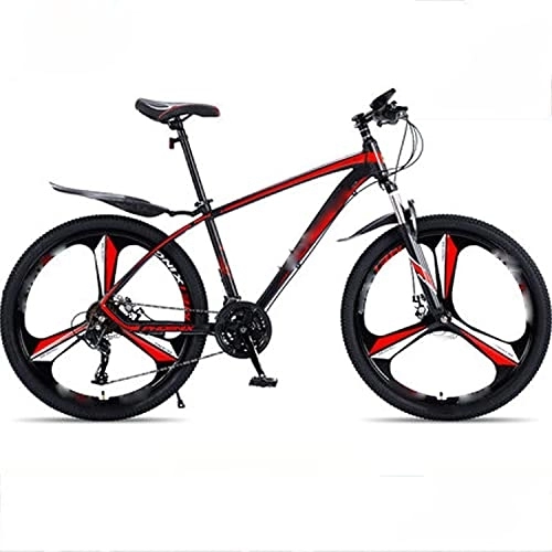 Mountain Bike : 26 Inch Aluminum Alloy Light Bicycle Student Variable Speed Off-Road Shock-Absorbing Racing Car, for Beach Snow (Blue) (Red)