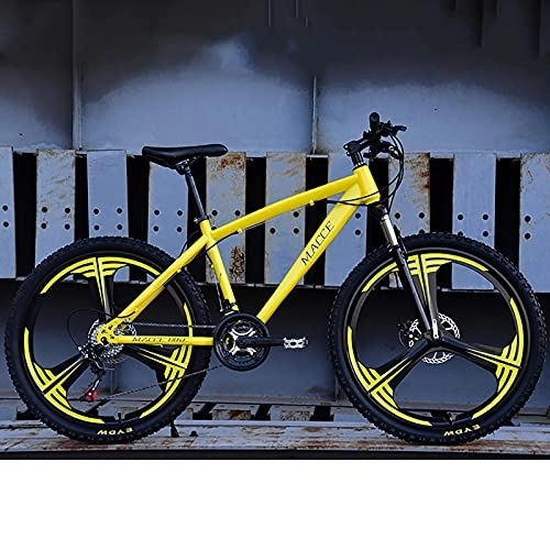 Mountain Bike : 26 Inch Mountain Bike 21 / 24 / 27 Speed MTB Bicycle 18Inch Frame Suspension Fork Urban Commuter City Bicycle yellow-21Speed