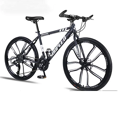 Mountain Bike : 26-inch mountain bike 21-speed-dual disc brakes for adult students off-road-ten blade wheels-bicycle black-30speed