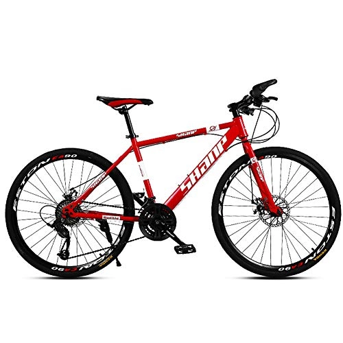 Mountain Bike : 26-Inch Mountain Bike, 21-Speed Hard-Tail Bike, Dual Disc Brakes and Adjustable Seats, City Bikes with Beautiful Personality for Men and Women Travel, Y