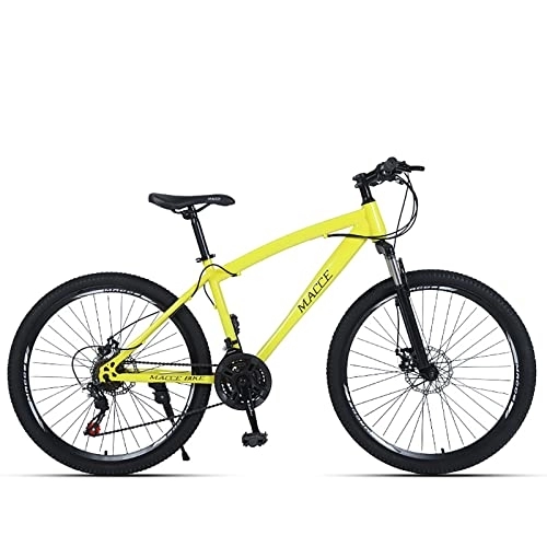 Mountain Bike : 26 Inch Mountain Bike, 27 Speed New Mountain Bike, Adult / men / women Double Disc Brake Anti-skid Bike, a Variety of Colors Are Available (24, yellow)