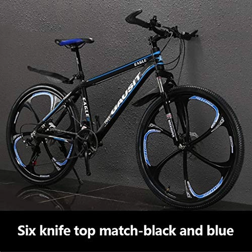 Mountain Bike : 26 inch Mountain Bike, Aluminum alloy frame, 24 / 27 speed oil brake bicyle, Front and rear mechanical disc brakes, 150kg load, Mountain Bike for Men and Women, ( Color : Black and white , Size : 27 speed )