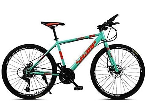 Mountain Bike : 26-Inch Mountain Bike Bicycle, Dual Disc Brake System, 21-Speed High-End Variable Speed Mountain Bike, Green