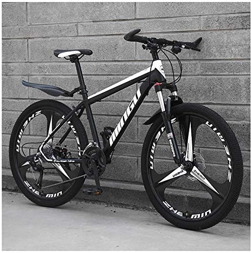 Mountain Bike : 26 inch mountain bike, disc brakes Hardtail MTB, Trekkingrad Men's Bike Girl Bicycle, Full Spring Mountain Bike (Color : 24Speed, Size : White 6 Spoke)