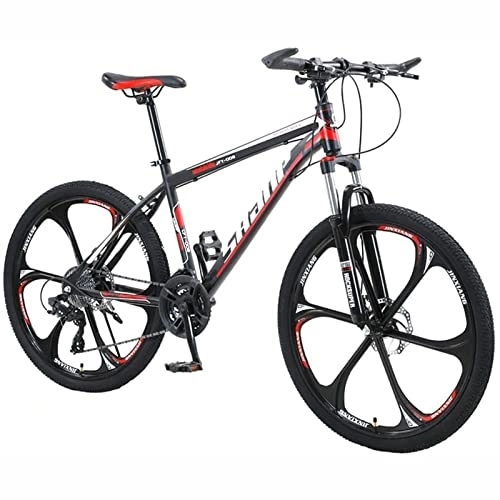Mountain Bike : 26 Inch Mountain Bike for Men Women 21 / 24 / 27 / 30 Speed Shifters Outdoor Sports Road Bikes Men's MTB Bicycle High Carbon Steel Frame, H, 24 Speed