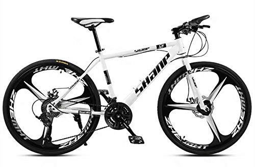 Mountain Bike : 26 Inch Mountain Bike, High Carbon Steel Frame 3 Cutter Wheel MTB Bicycle 21 Speed Double Disc Brake Road Cycling Various Sizes And Colors Select