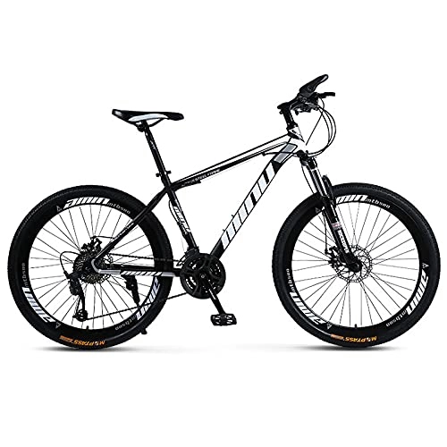 Mountain Bike : 26 Inch Outroad Moutain Bike 21 / 24 / 27 / 30 Speeds MTB High Carbon Steel Frame Full Spoke Wheel Double Disc-Brake Sports Exercise Fitness City Bicycle Black-21sp