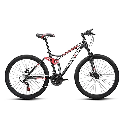 Mountain Bike : 26 Inch Wheels Dual-Suspension Mountain Bike 24 Speed MTB Bicycle for Men, Mountain Bicycle With High Carbon Steel Frame and Double Disc Brake